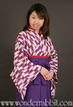 画像1: 昔の女学生セットＡ（着物＋袴＋半幅帯） 