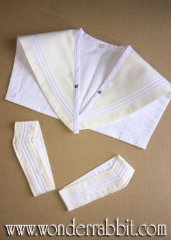 画像2: カラフル衿袖パーツ（白3本ライン）衿袖が揃ったもの  